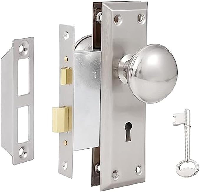 Mortise Lock Set in silver color