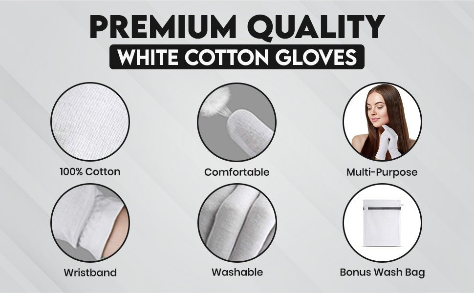 XXL Extra Extra Large 100% Premium Cotton Gloves for Dry Hands | Moisturizing Overnight Gloves for Eczema, Psoriasis & Skin Spa Treatment - Akrilane