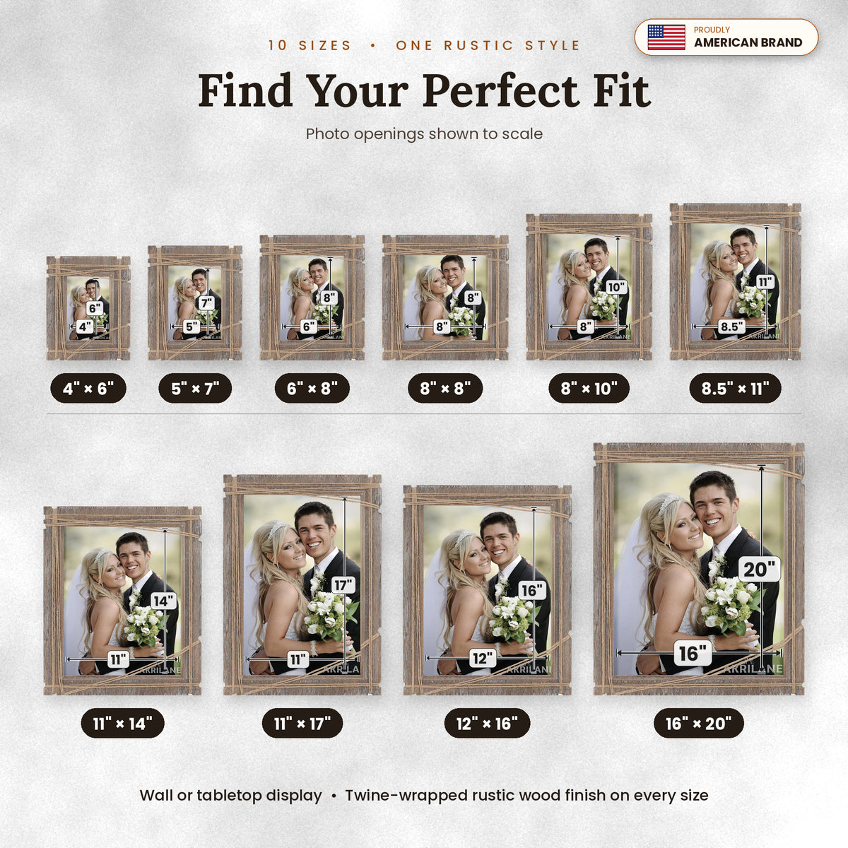 Wooden Picture Stylish Frame - Vintage and Rusty Look Style Photo Frame for Wall Mount & Wall Handing - Table Top Stand Display for Home Décor Wall Display - Style B