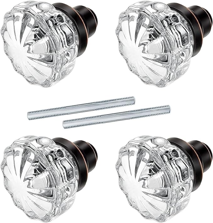 A pair of door knobs in black color