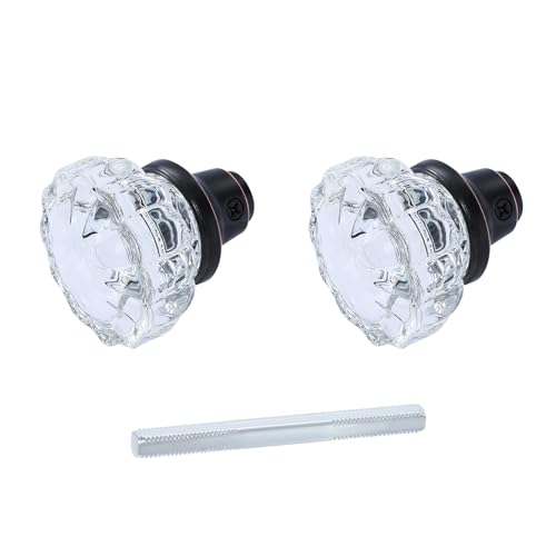 AKRILANE Mortise Glass Door Knobs Antique Crystal Vintage Style Knob Set with Spindle Antique Doorknobs for Interior Doors - Oil Rubbed Bronze - Akrilane