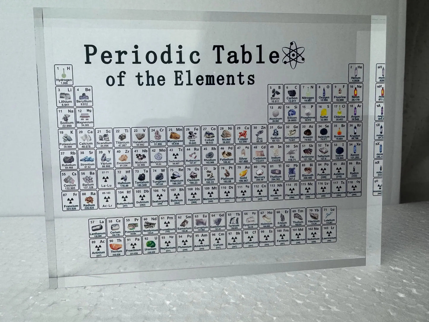 Acrylic Periodic Table with 83 Elements | UV Printed Chemistry Display Block - Akrilane