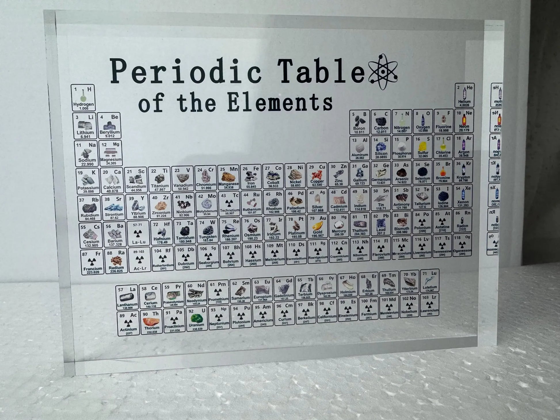 Acrylic Periodic Table with 83 Elements | UV Printed Chemistry Display Block - Akrilane