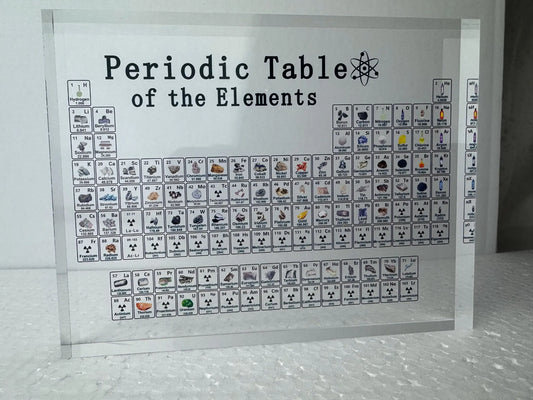 Acrylic Periodic Table with 83 Elements | UV Printed Chemistry Display Block - Akrilane