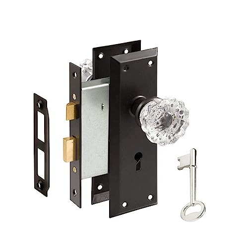 AKRILANE Mortise Lock Set Interior Door Antique & Vintage Style Knob with Keys