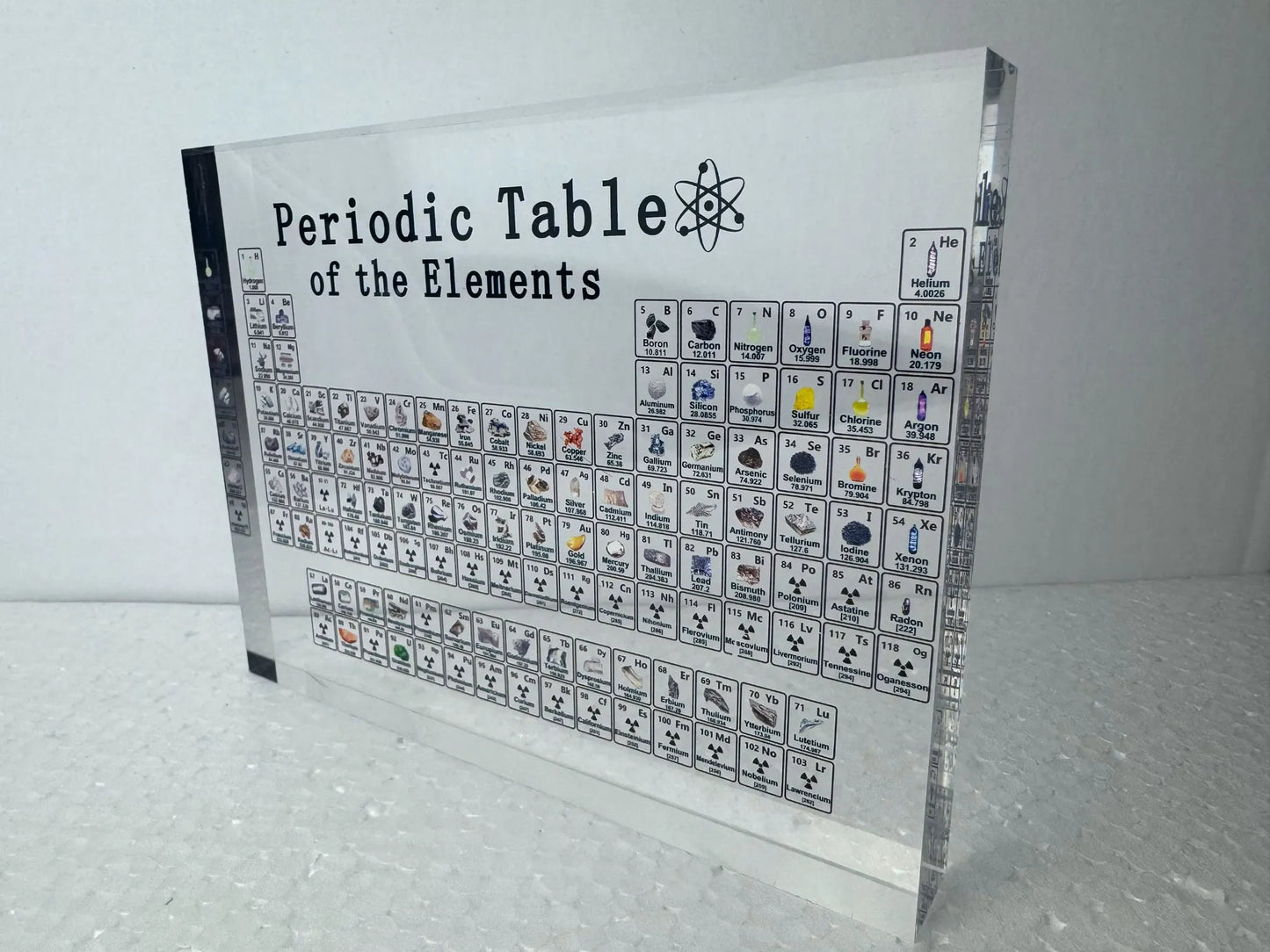 Acrylic Periodic Table with 83 Elements | UV Printed Chemistry Display Block - Akrilane