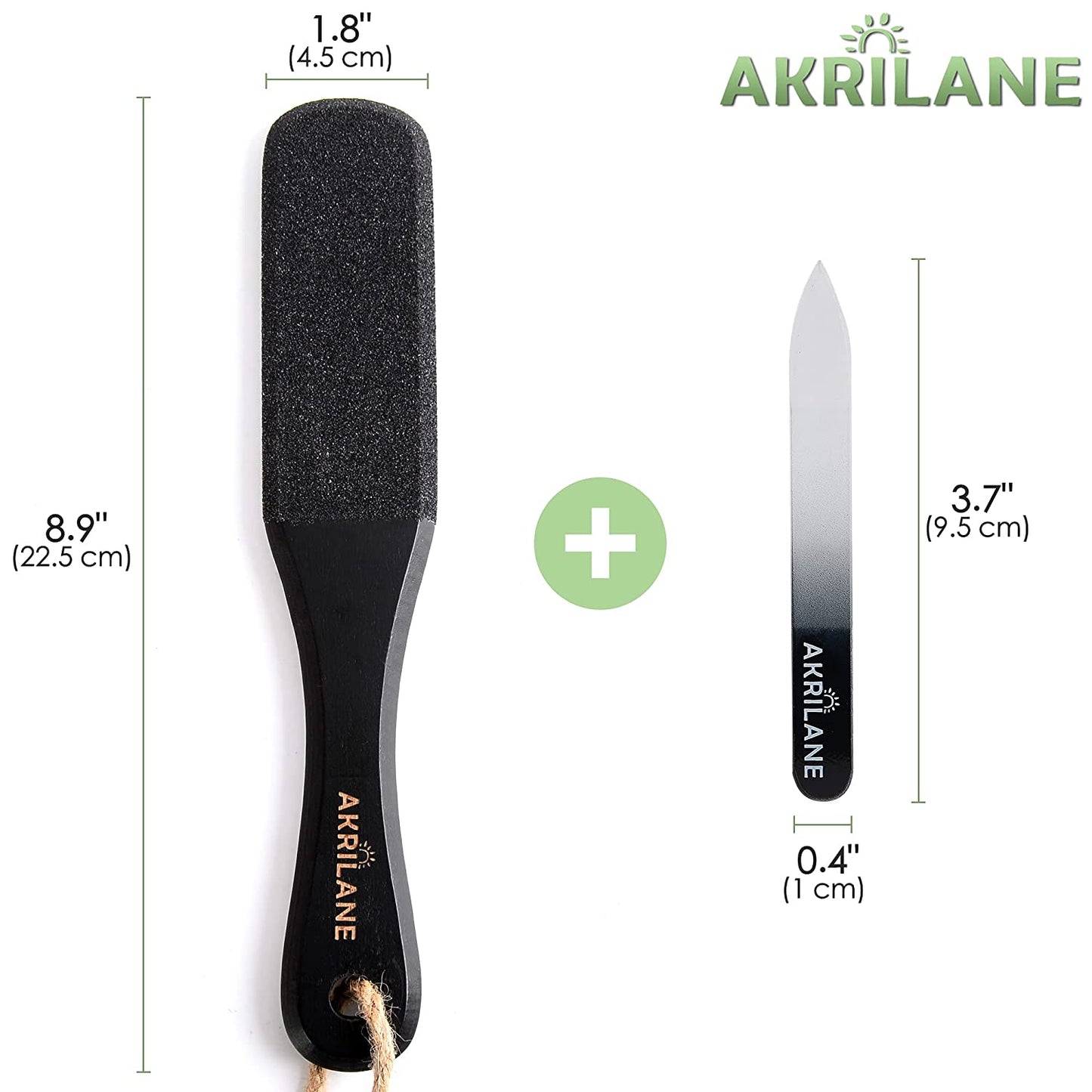 Akrilane - Foot File Scrubber Pumice Stone for Feet | Wooden Foot Callus Remover for Dead Skin | Spa Quality Exfoliator Pedicure Foot Scraper for Dead Skin - Akrilane