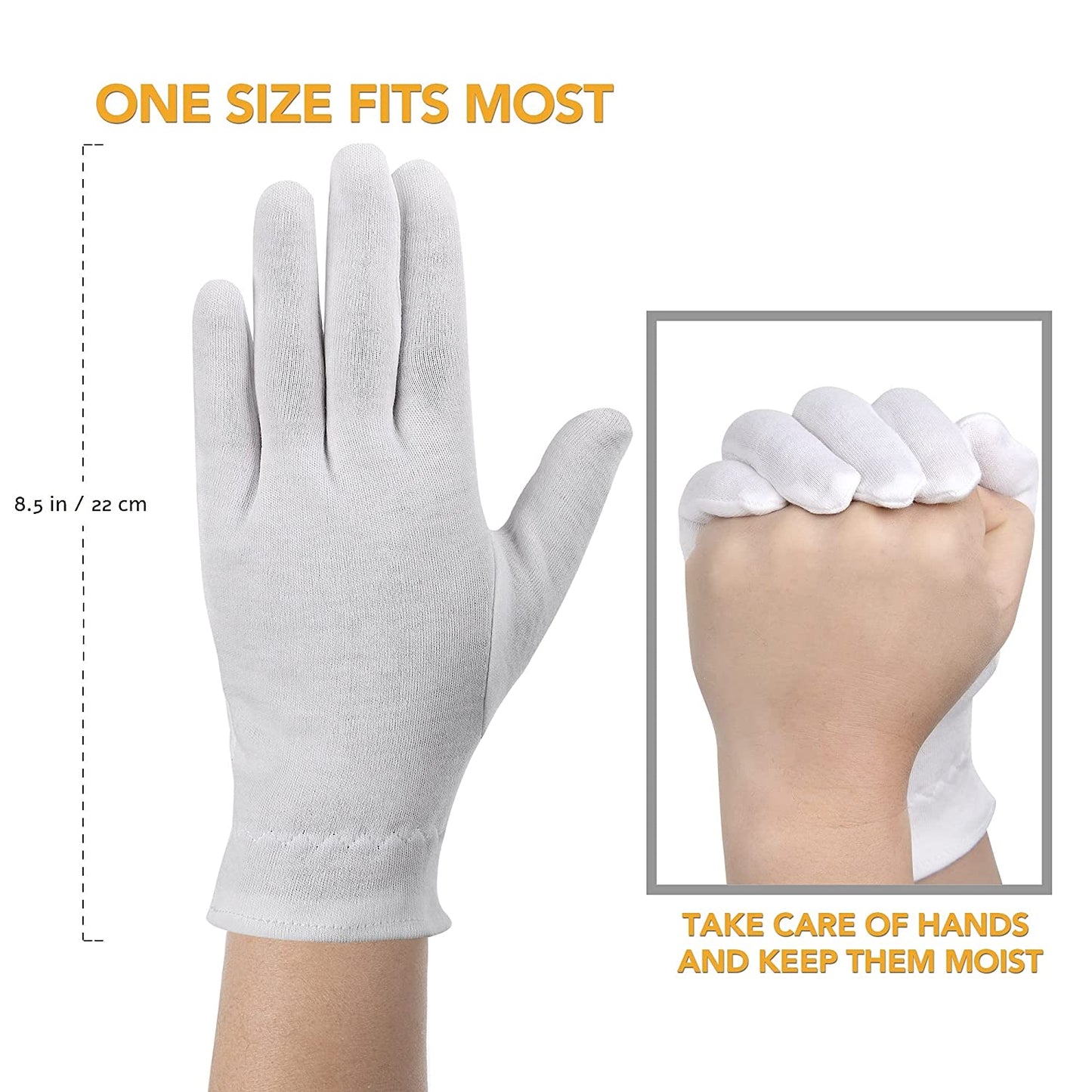 Akrilane - XS Extra Small Cotton Gloves For Dry Hands, Moisturizing Gloves Overnight, Eczema Treatment, Skin Spa Therapy, Cosmetic Jewelry Inspection Premium Quality - Akrilane