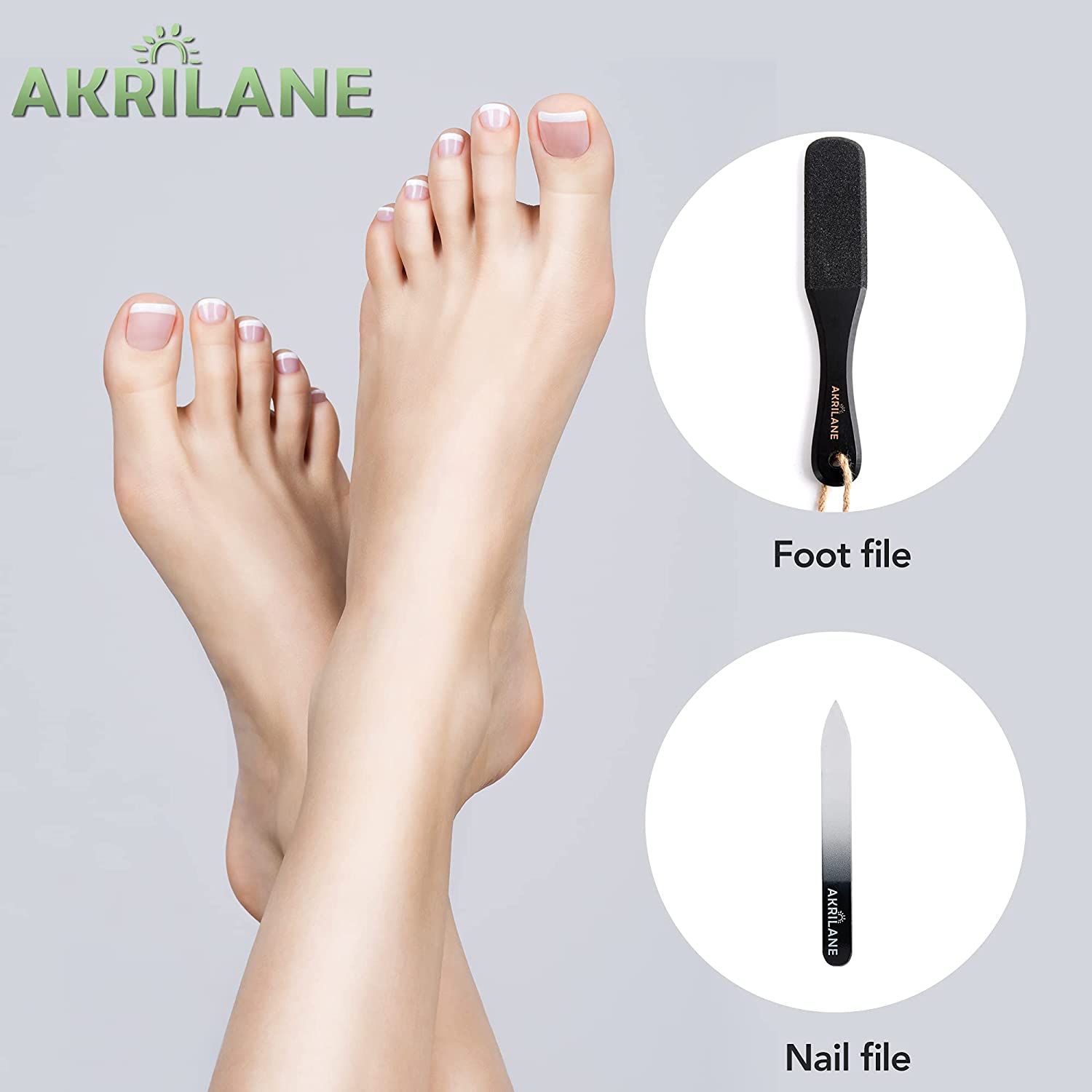 Akrilane - Foot File Scrubber Pumice Stone for Feet | Wooden Foot Callus Remover for Dead Skin | Spa Quality Exfoliator Pedicure Foot Scraper for Dead Skin - Akrilane