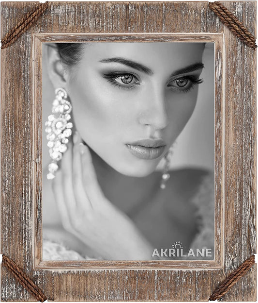 AKRILANE – Wooden Picture Stylish Frame - Vintage and Rusty Look Style Photo Frame for Wall Mount & Wall Handing - Table Top Stand Display for Home Décor Wall Display - Style D - Akrilane