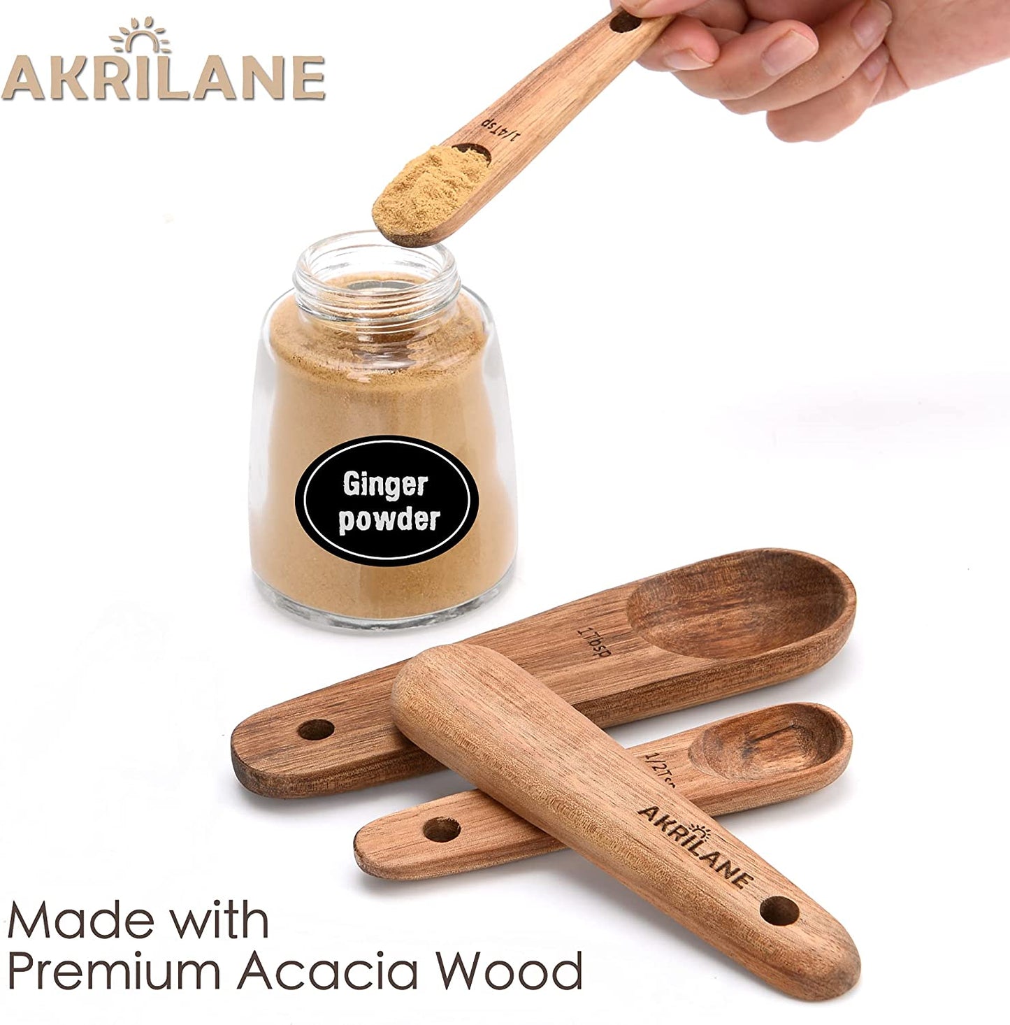 Wooden Measuring Spoons | Measuring Spoon Set | Akrilane