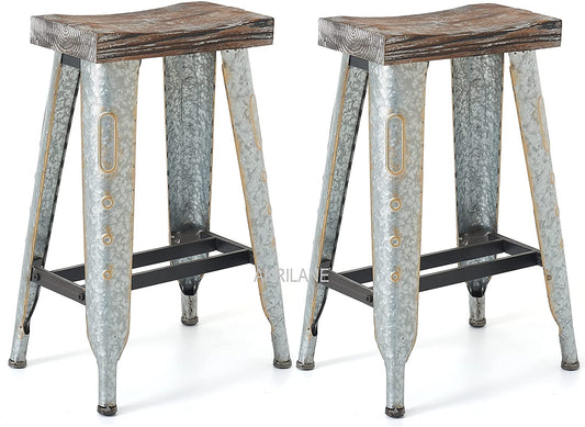 Elevate Your Space with Akrilane Rustic Counter Height Metal Bar Stools - Akrilane