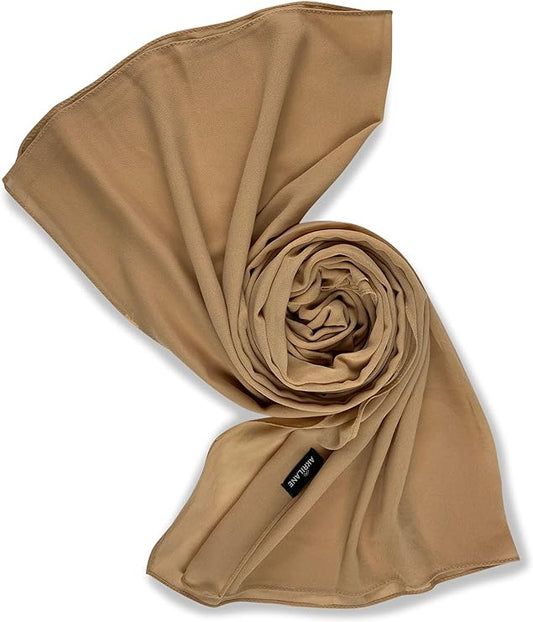 AKRILANE Chiffon Hijab | Hijab Scarfs for Women | Premium Non-Slip Thicker Chiffon Scarf | Long Wrap Shawl Headscarf