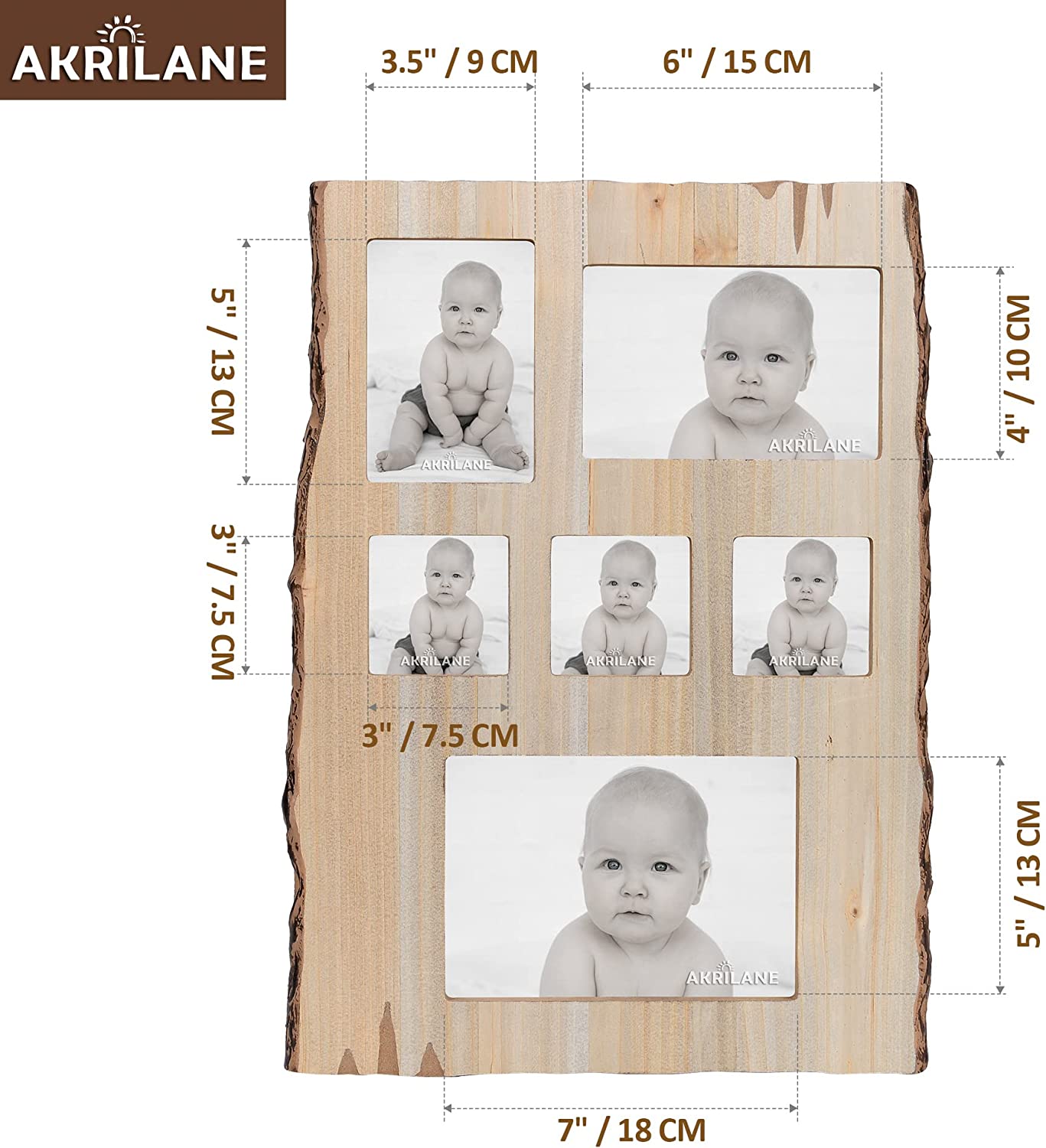Rustic Photo Frame | 6 Opening Picture Frame | Akrilane