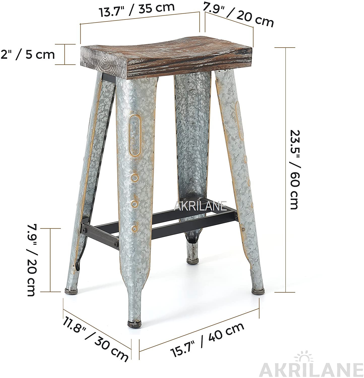 Counter Height Stools | Rustic Wood Stool | Akrilane